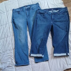 2 Pr. NYDJ Women's Jeans In Cropped  and Full LengthDark Blue Size 16W